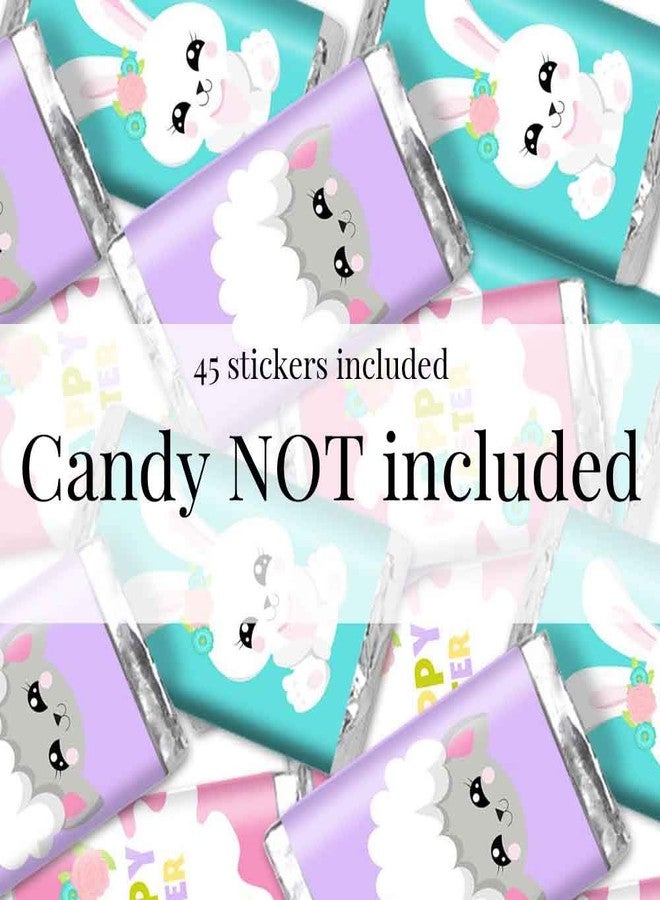 Amanda Creation Cute And Cuddly Bunny Easter Themed Mini Chocolate Candy Bar Sticker Wrappers for Kids 45 1.4" x 2.6" Wrap Around Labels by AmandaCreation, Great for Party Favors - Image 2